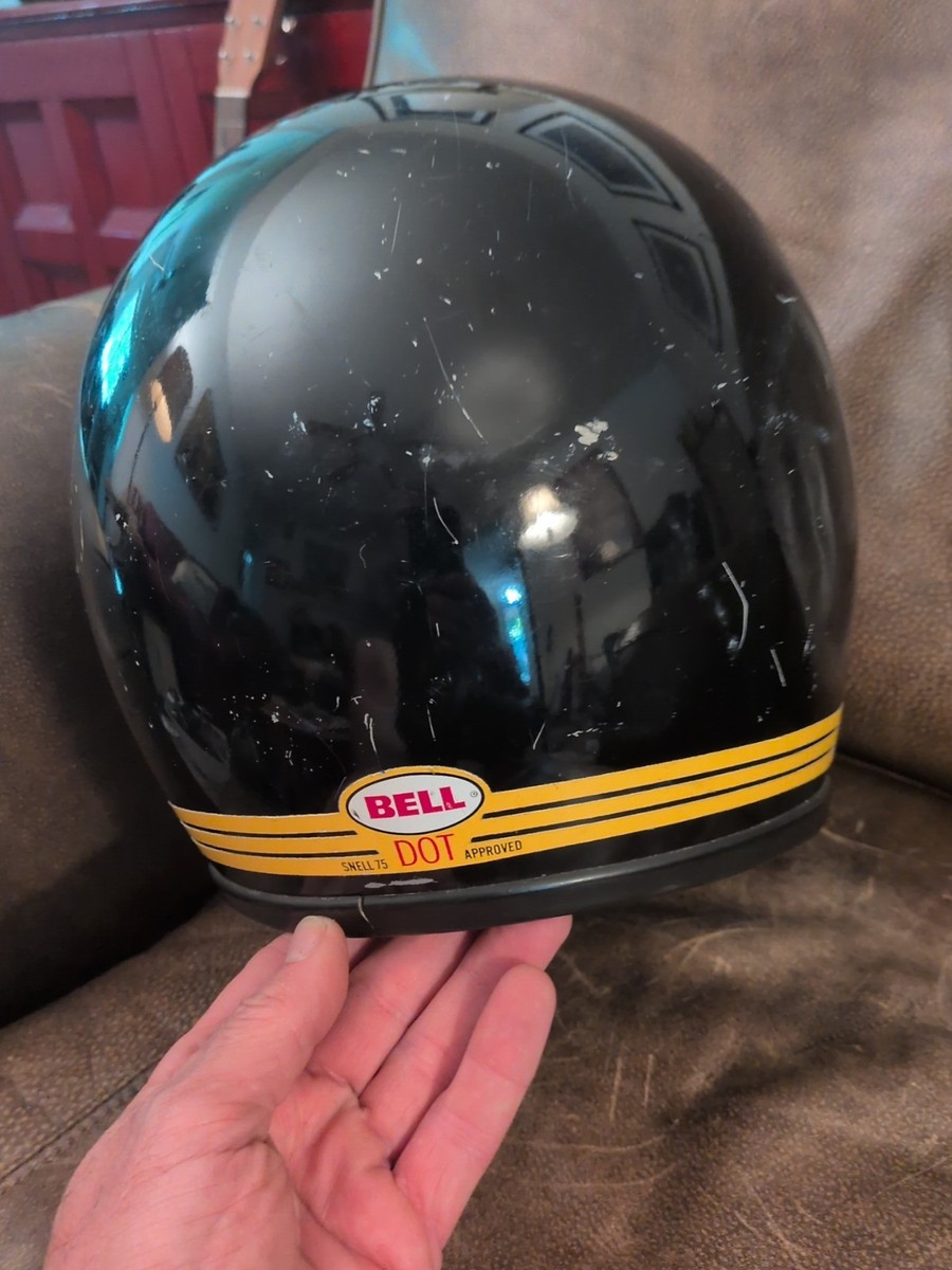 Vintage Bell Moto Star III 3 Motorcycle Helmet Black 7 3/8 59cm
