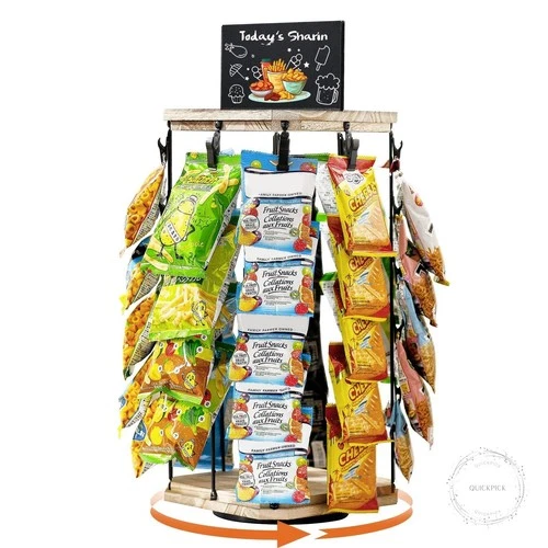 Chip Rack Display Stand, 5 Tiers 40 Clips Snack Organizer for Office Desk, 360° - Picture 1 of 12