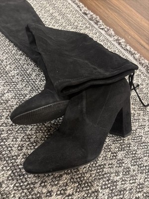 Stuart Weitzman Women's Keelan Suede Knee High Boots In Black Color 7.5-M Size
