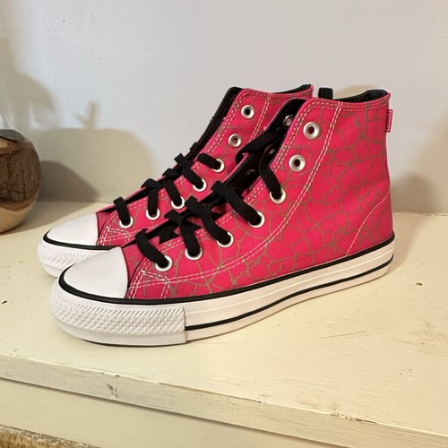 Converse Chuck Taylor Pro Shoes Mens 4 High Top Pink Cracked Sneaker Women’s 6 - Picture 1 of 12