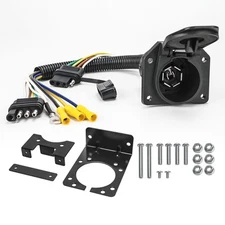 Multi-Tow 4-Way Flat to 7-Way RV Blade and 4-Way Flat Female End Trailer Adapter