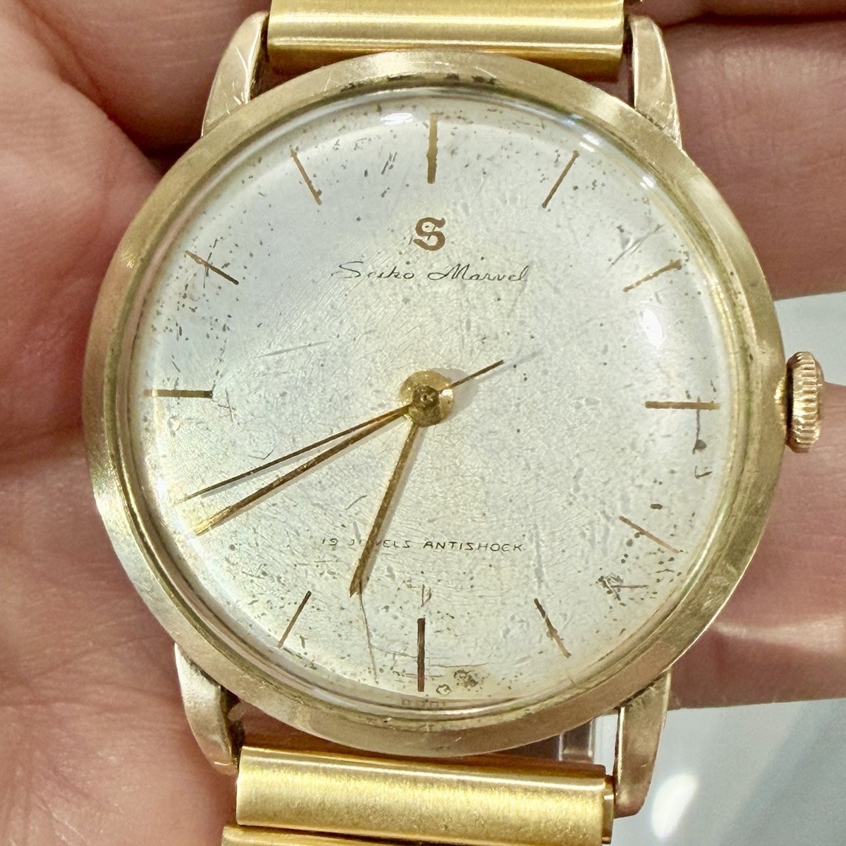 エ*ズ様 Seiko Marvel 14Kゴールドフィルド腕時計 Vintage 1950's Seiko Marvel 14K Gold Filled 19 Jewel Antishock