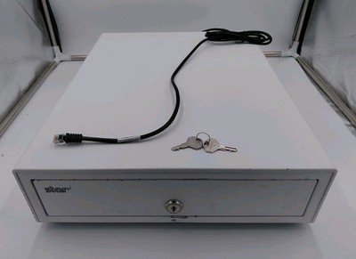 Star Micronics Model SMD2-1317BK44 Cash Drawer White with Cable and Keys