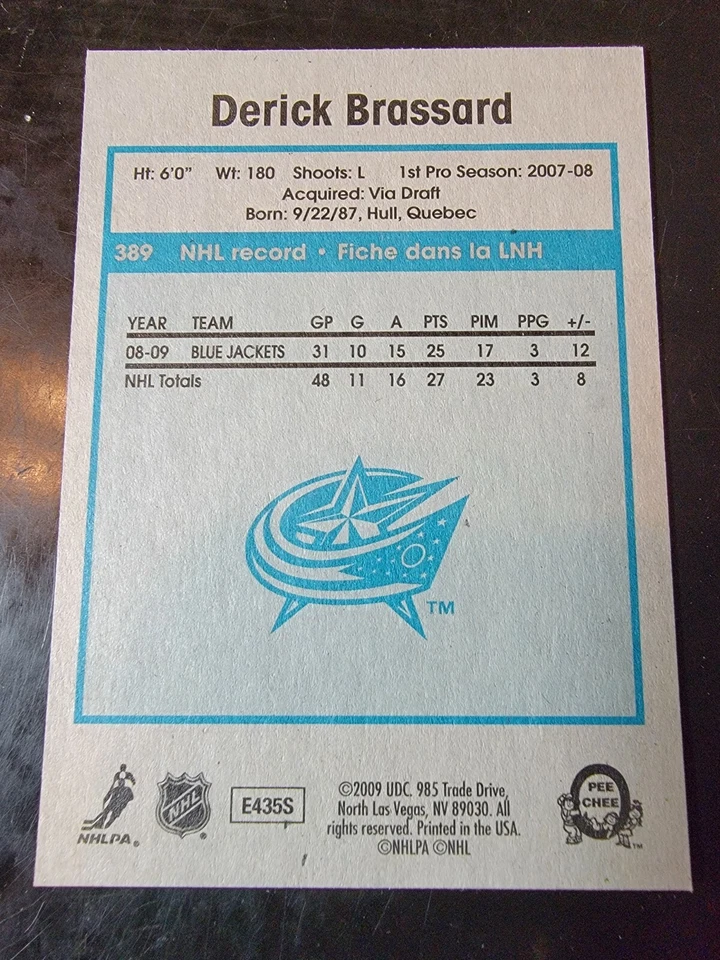 2009-10 O-Pee-Chee Retro #389 Derick Brassard  - Image 2 of 2