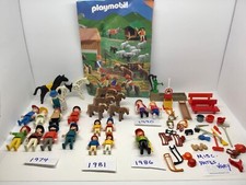 1974 Playmobil Geobra Figures, Horses, Tools, with Farmhouse  MORE 