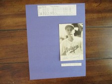 JOHNNY  PEACOCK(Died in 1981)Signed 3 X 5 Rowe Postcard w/8 x 11 Display w/Stats