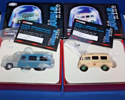 2 x NOTTINGHAM AMBULANCES 1950 DAIMLER & MORRIS J - von CORGI beide LTD EDITION.