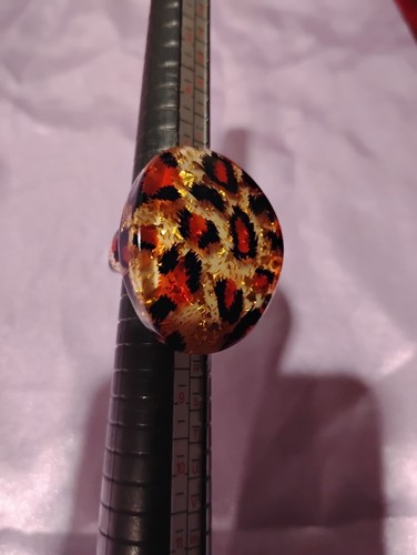 Large Colorful Fashion Leopard Confetti Ring Sz 7 - Picture 6 of 22