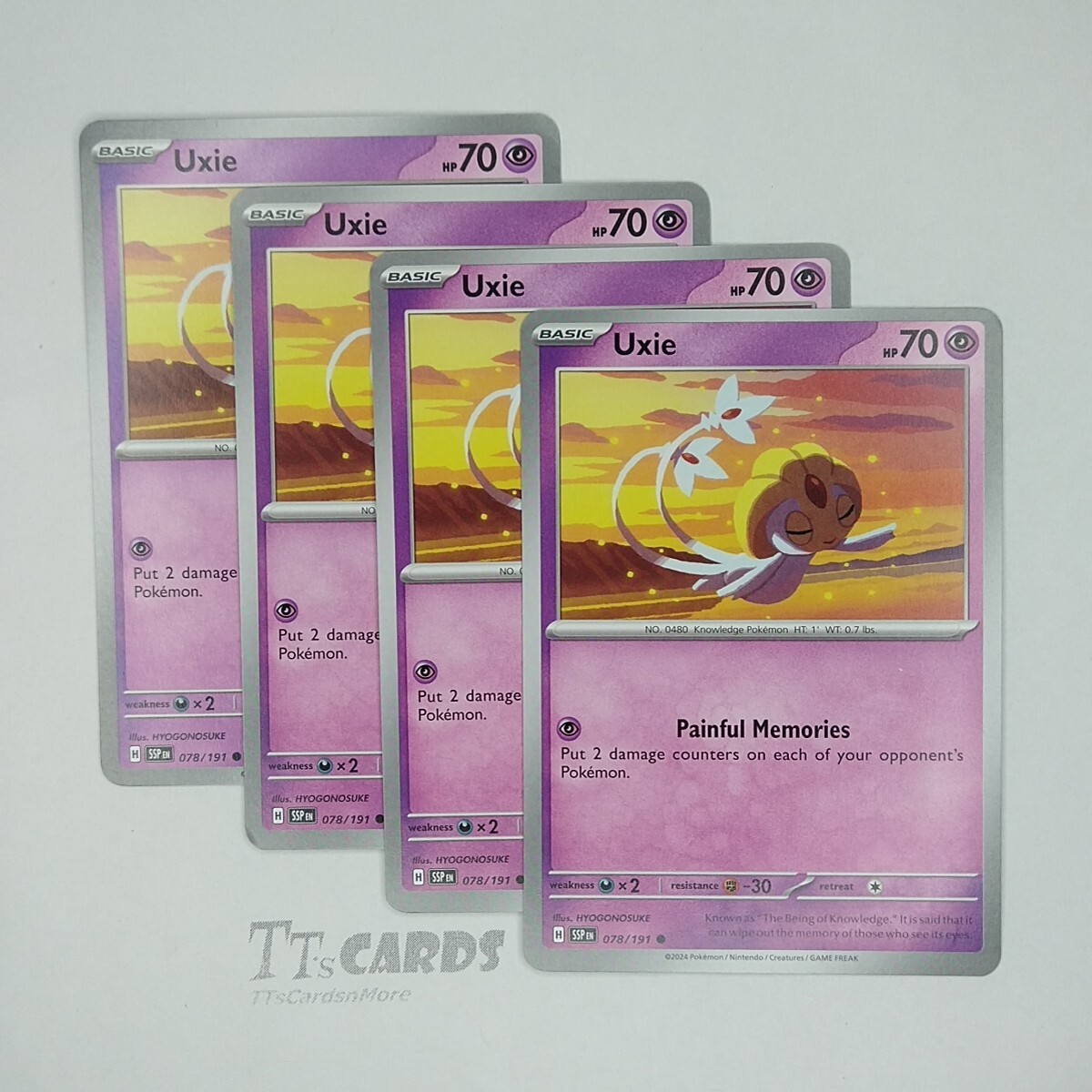 Uxie 078/191 x4 - 4x Playset Pokemon S&V Surging Sparks - 4 Card Set