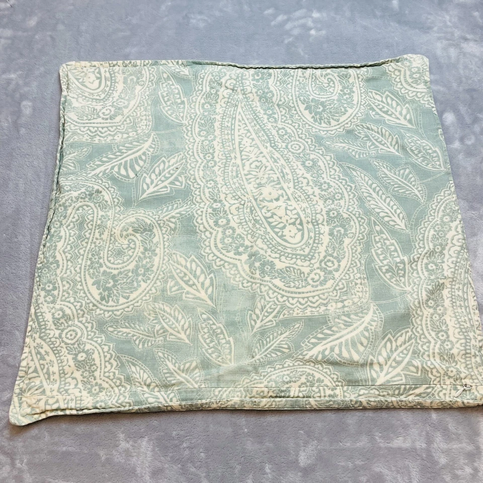 Funda de Almohada Pottery Barn Boho Chic Acento 23x24 Verde Paisley Cierre de Cremallera Foto 2 de 4