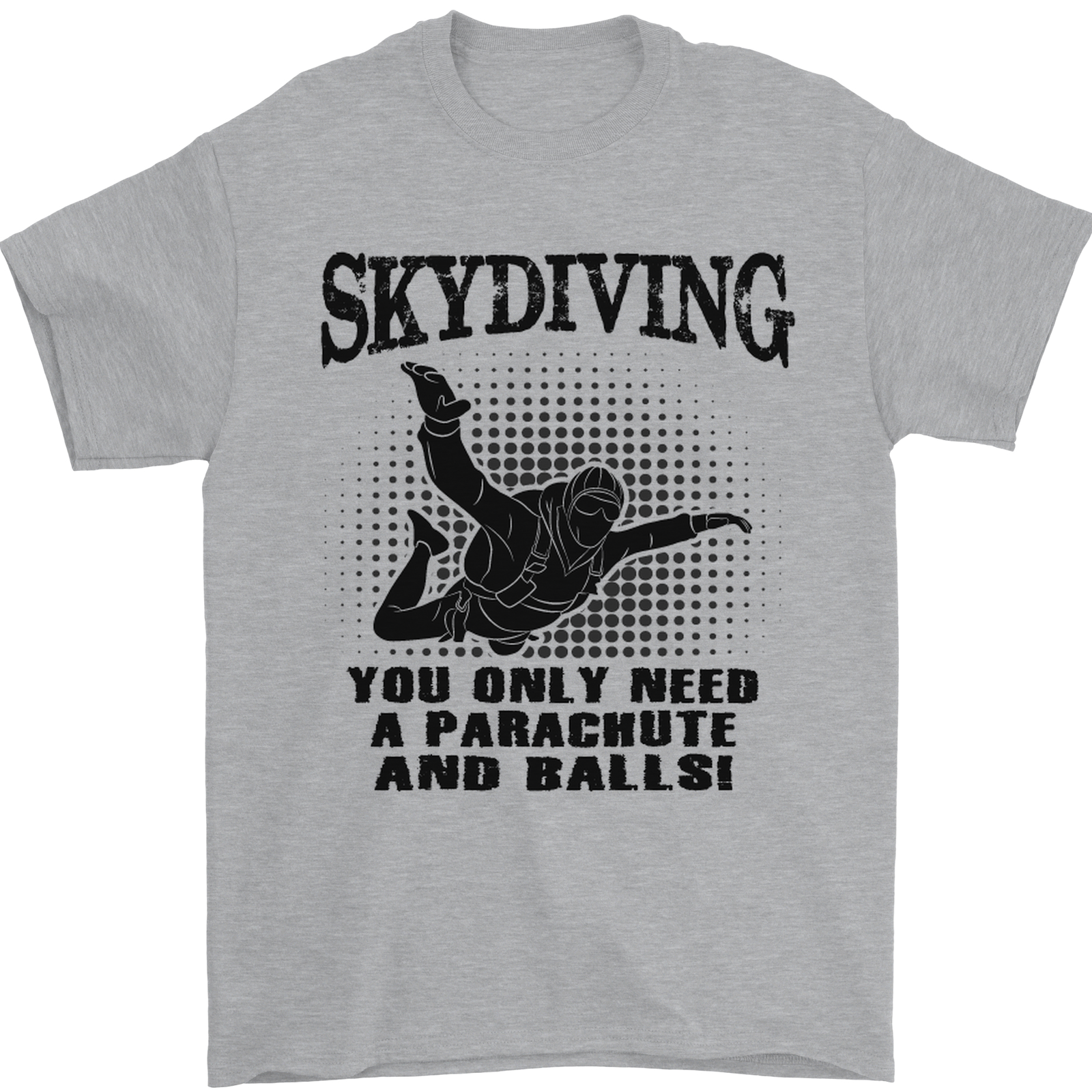 Funny Skydiver Parachute & Balls Mens Cotton T-Shirt