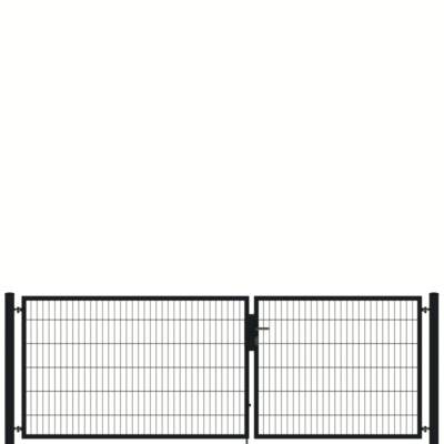 Doppeltor PROFI 2-flg. B=3500mm RAL7016 Doppelstabmattenzaun Gartentor Zaun Tor
