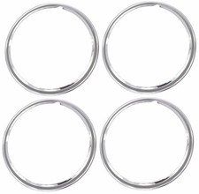 16 Chrome Stainless Steel Hot Rod Style Smooth Beauty Rings Trim Ring Set Of 4