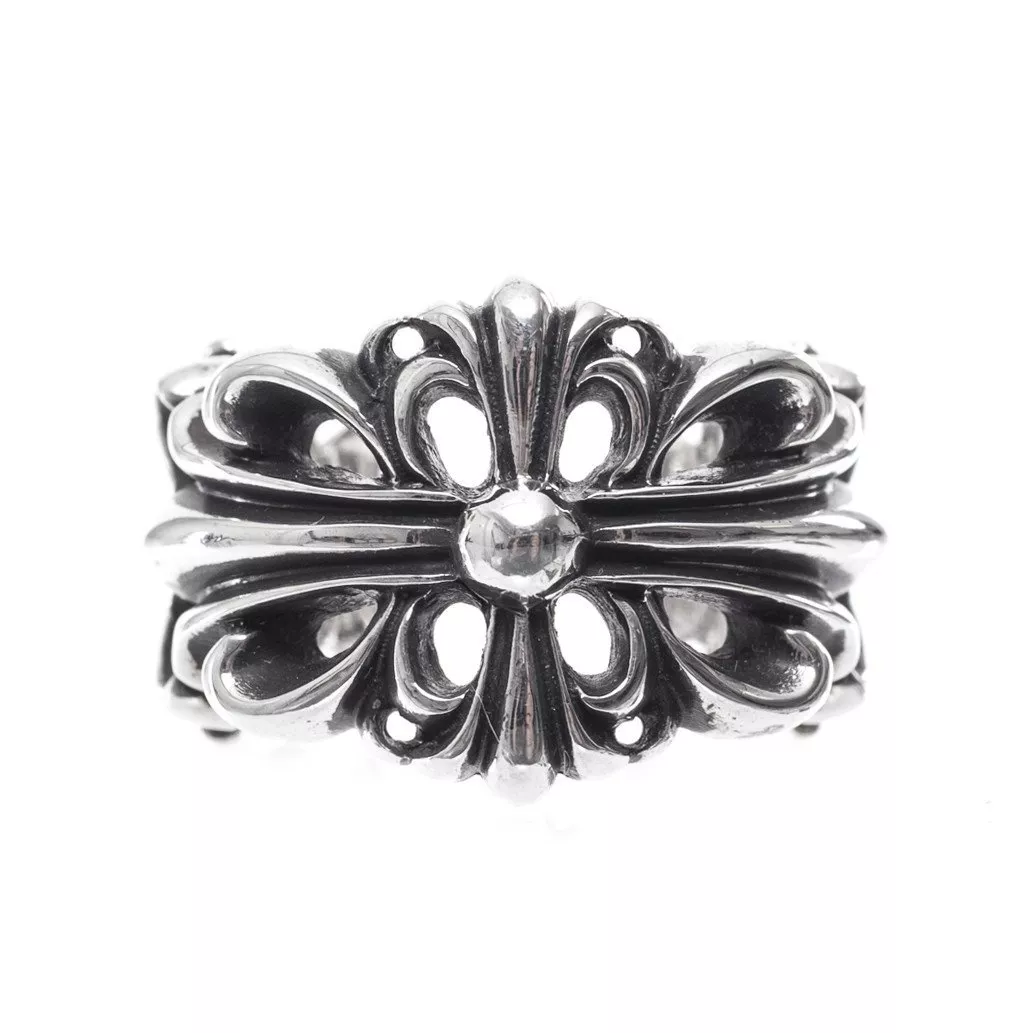 Double floral cross best sale ring