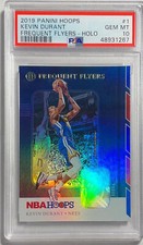KEVIN DURANT 2019 PANINI HOOPS FREQUENT FLYERS HOLO #1 PSA 10 GEM MINT POP 6