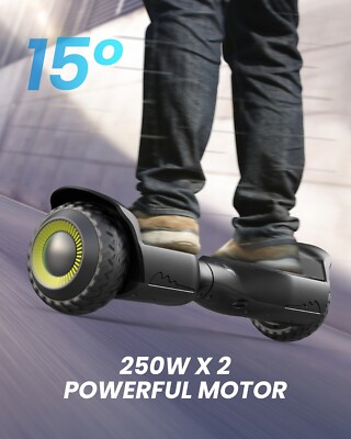 Gyroor Self-Balancing Scooter w/ Bluetooth Speaker & LED Lights-Black