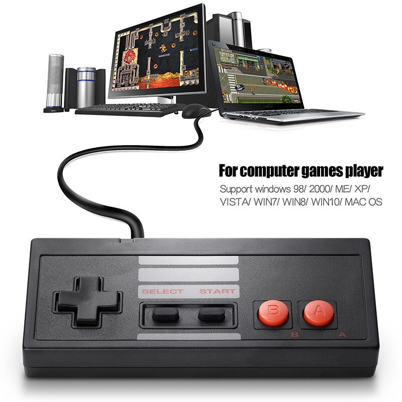 NES Controller USB Wired Gamepad Joystick for PC MAC Raspberry Pi 3 Games  Black