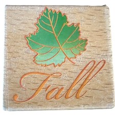 2012 International Greetings Fall Leaf Wood Rubber Stamp