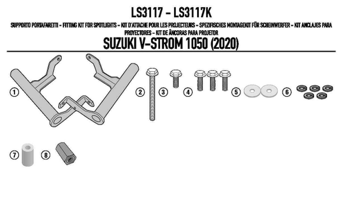 Kit halogène fixe premium KS310 et KS322 pour Suzuki V-Strom 1050 année 2020