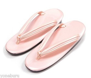 New JAPANESE Kimono Zori Geta Sandals Ladies Pink Made in Japan Enameling M | eBay