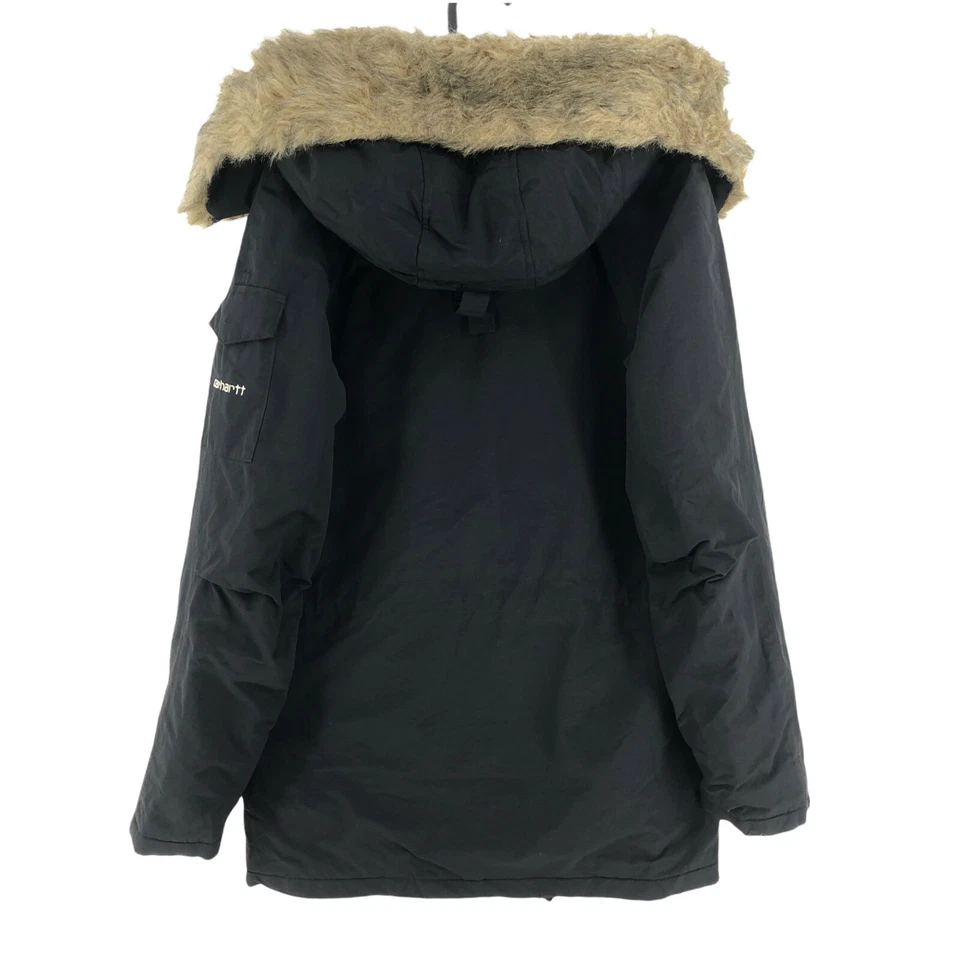 Carhartt Negro con Capucha Acolchada Anchorage Chaqueta Parka Abrigo TALLA XS - Imagen 3 de 4