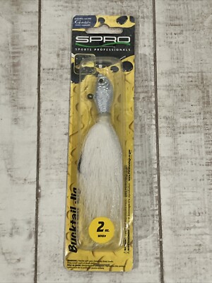 Leurre Bucktail 2 Oz (56g) Tête Blanche Et Cheveux Blancs - Pour Pêche En Mer Et Eau Douce - Calvin Tyler Lures