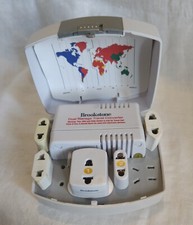 Dual Wattage Converter Kit Brookstone 6 Adapter Plugs Low  High Settings Travel