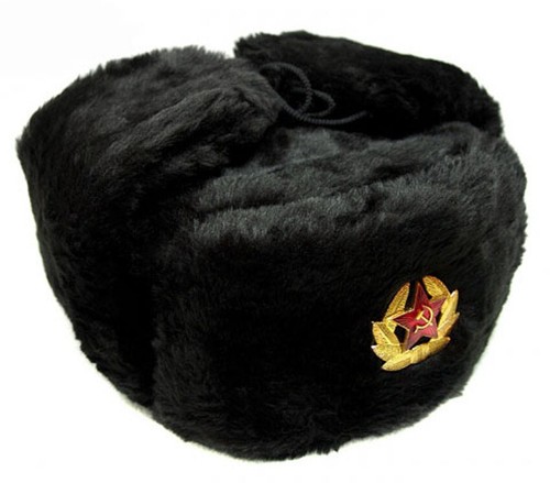 Russian Ushanka Winter Fur Hat Black 