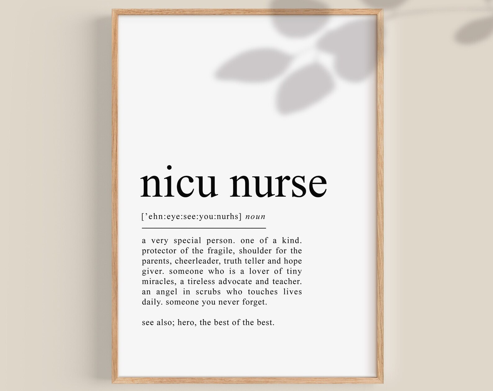 Nicu Nurse Definition Print Neonatal Icu Nurse Gift Icu Nurse Poster Nicu Nurse