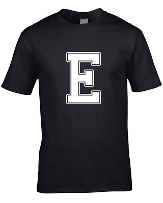 Letter E Men's T-Shirt Funny Joke Name Initials Font Team Cool Gift Idea Custom