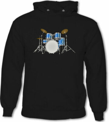 Farbiges Drum Kit Herren Hoodie Trommeln Rock Schlagzeuger Band Keith Moon Sticks