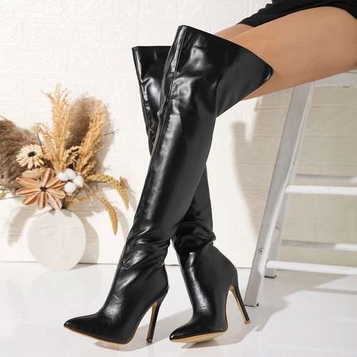 Fashion Over The Knee High Heels Boots Womens Back Zipper Sexy Thigh Boots Shoes - Bild 3 von 8