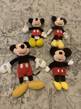 Lot Of 4 Vintage Mickey Mouse Plush Sitting Disneyland Walt Disney World