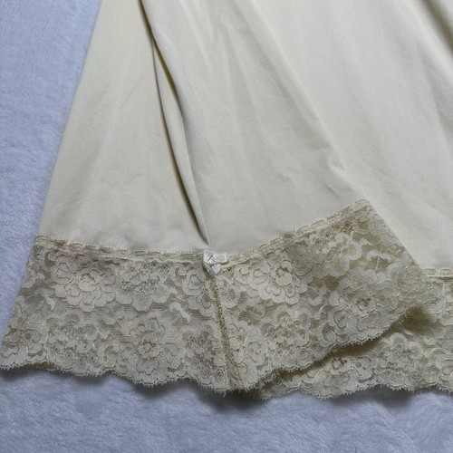 Vintage Maidenform Ivory Satin Full Slip Dress Lace Nightgown Sz 34 Made In USA - Picture 5 of 12