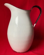  VTG Danish Water Pitcher White Porcelain Enamelware Ker Sweden 15cm 