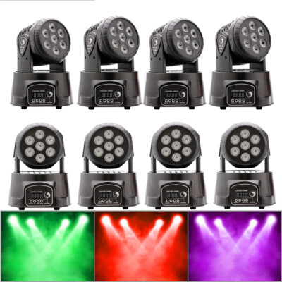 4PCS Moving Head Stage Lighting RGBW 7LED DMX Beam Bar DJ Disco KTV Party Light