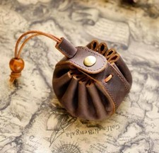 Brown Genuine Leather Small Coin Change Purse Accessory