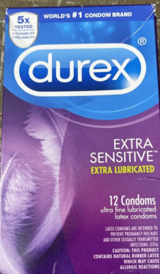 Durex Extra Sensitive Condoms-1 box of 12 Condoms-New-SHIPS N 24 HOURS