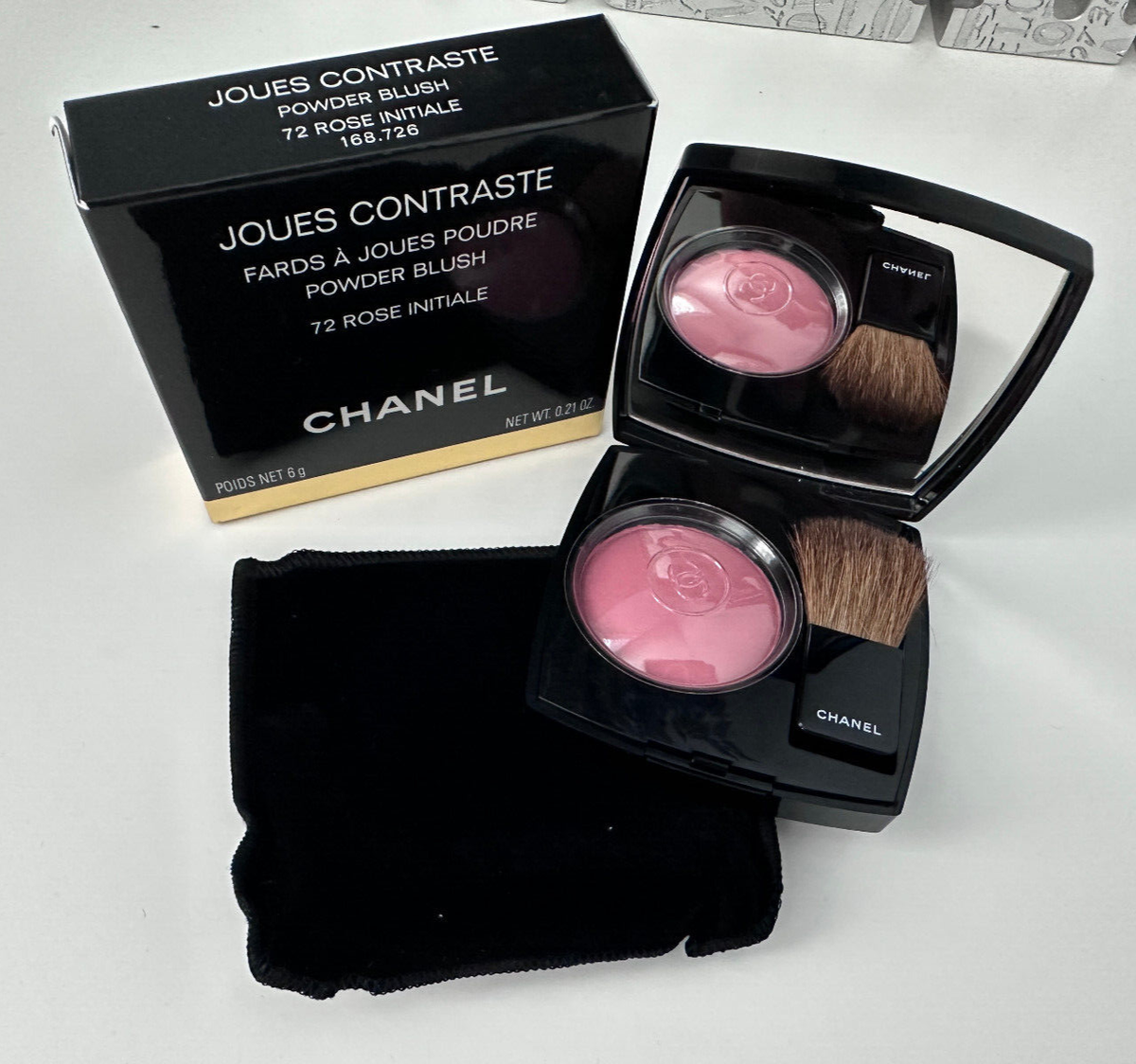 Chanel Joues Contraste Powder Blush 72 ROSE INITIALE | eBay