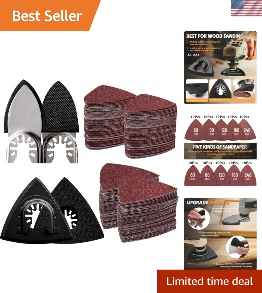 Multi-Tool Sandpaper Set with Triangle and Finger Pads for Precision Sanding