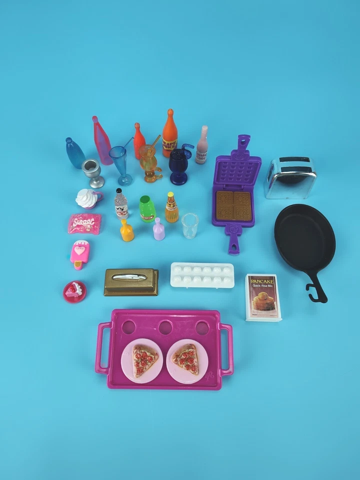 1:6 Scale Mattel Barbie Poppy Parker Doll Food Drinks Accessories Lot Of 28 pcs - Image 3 of 4