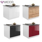 Kücheninsel Küchenblock Einbauküche Fame-Line Weiß 90 cm modern Hochglanz Vicco