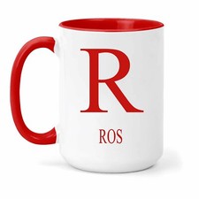 Ros Nom & Initiales Tasse - Cadeau En Nombreux Couleurs Pour Thé Ou Café