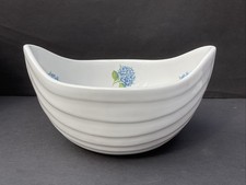 Blue hydrangea lunch bowl- boat shaped-Ceramiques de Cornouaille, Quimper