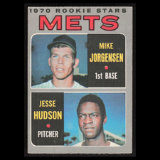 Mets Rookies - Mike Jorgensen/Jesse Hudson Rookie #348 1970 O-Pee-Chee Mets Card. rookie card picture