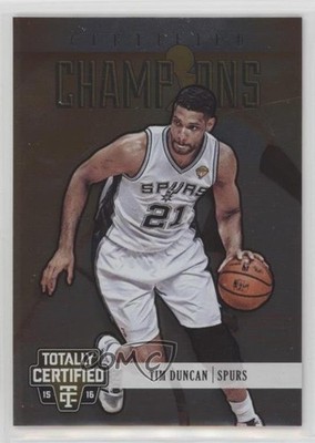2015-16 Panini Totally Certified Champions 47/199 Tim Duncan #12 HOF 2x0