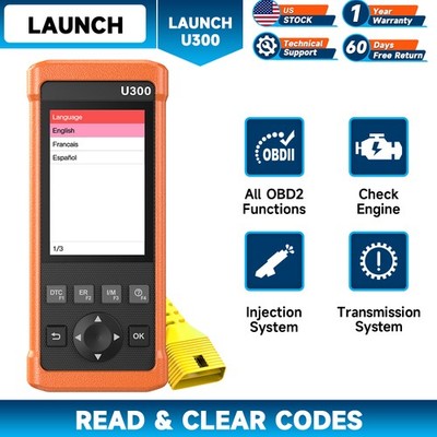 LAUNCH U300 OBD2 Scanner Engine Check Injector Transmission Car Diagnostic Tool