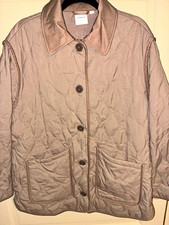 Varley Wilson Quilted Lined Jacket w/ Pockets Button Front Taupe L Relaxed