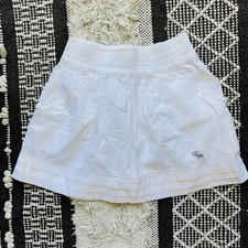 Vintage Abercrombie Kids Skirt White Moose Y2K Preppy Clueless Stretch Mini