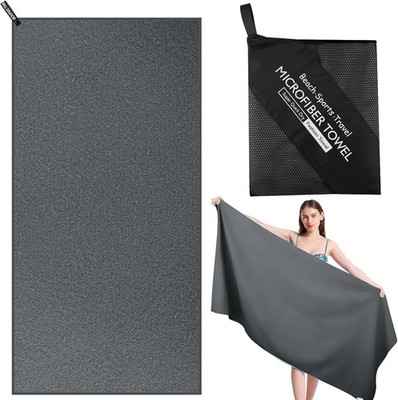 Zocipro Mikrofaser Badetuch 180x80cm Strandhandtuch Reisehandtuch Travel Grau